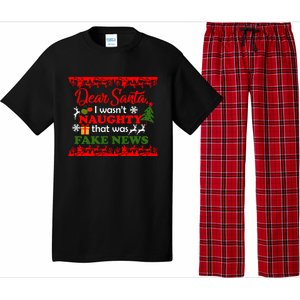 Dear Santa Fake News Trump Christmas Xmas Gift Dults Gift Pajama Set