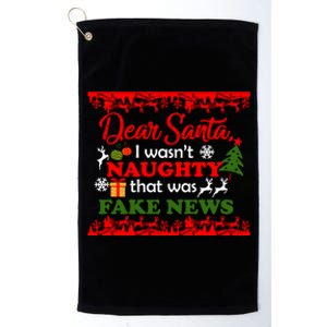 Dear Santa Fake News Trump Christmas Xmas Gift Dults Gift Platinum Collection Golf Towel