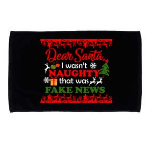 Dear Santa Fake News Trump Christmas Xmas Gift Dults Gift Microfiber Hand Towel