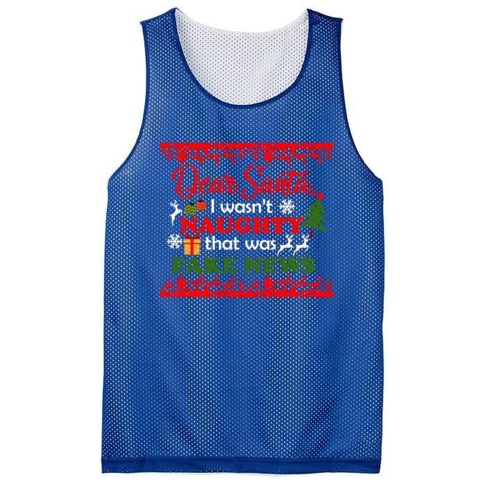 Dear Santa Fake News Trump Christmas Xmas Gift Dults Gift Mesh Reversible Basketball Jersey Tank