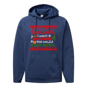 Dear Santa Fake News Trump Christmas Xmas Gift Dults Gift Performance Fleece Hoodie