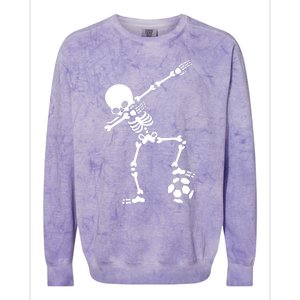 Dabbing Skeleton Football Dab Skeleton Halloween Colorblast Crewneck Sweatshirt