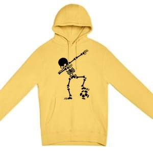 Dabbing Skeleton Football Dab Skeleton Halloween Premium Pullover Hoodie