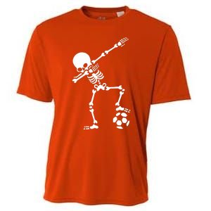 Dabbing Skeleton Football Dab Skeleton Halloween Cooling Performance Crew T-Shirt