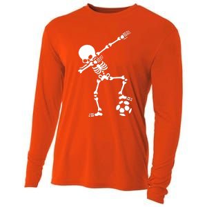 Dabbing Skeleton Football Dab Skeleton Halloween Cooling Performance Long Sleeve Crew