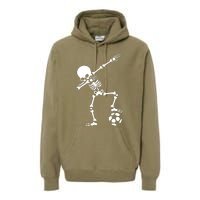 Dabbing Skeleton Football Dab Skeleton Halloween Premium Hoodie