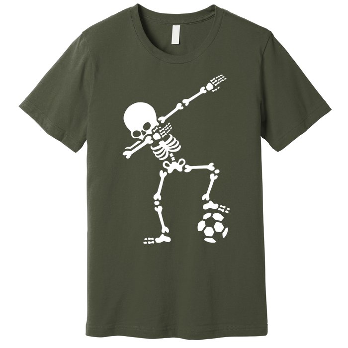 Dabbing Skeleton Football Dab Skeleton Halloween Premium T-Shirt