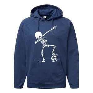 Dabbing Skeleton Football Dab Skeleton Halloween Performance Fleece Hoodie