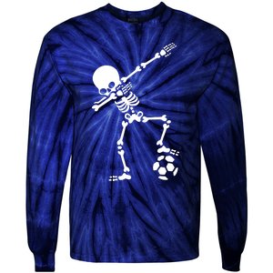 Dabbing Skeleton Football Dab Skeleton Halloween Tie-Dye Long Sleeve Shirt