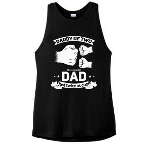 Dad Squared Fathers Day Dad Of Two Ladies PosiCharge Tri-Blend Wicking Tank