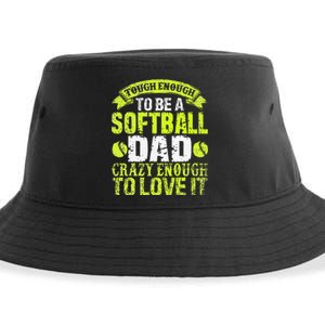 Dad Softball Fun Baller's Father Design Sports Humor Sustainable Bucket Hat