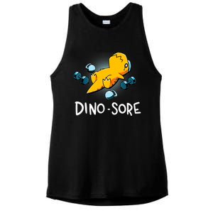 Dino Sore Funny Dinosaur Workout Gym Fitness Lifting Ladies PosiCharge Tri-Blend Wicking Tank