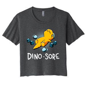 Dino Sore Funny Dinosaur Workout Gym Fitness Lifting Women's Crop Top Tee