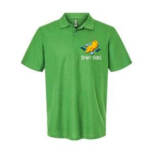 Dino Sore Funny Dinosaur Workout Gym Fitness Lifting Softstyle Adult Sport Polo