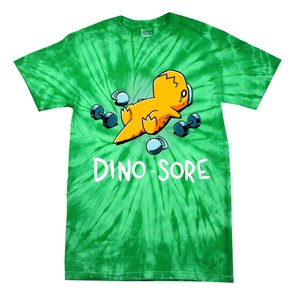 Dino Sore Funny Dinosaur Workout Gym Fitness Lifting Tie-Dye T-Shirt