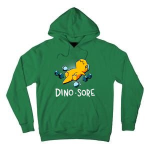 Dino Sore Funny Dinosaur Workout Gym Fitness Lifting Tall Hoodie