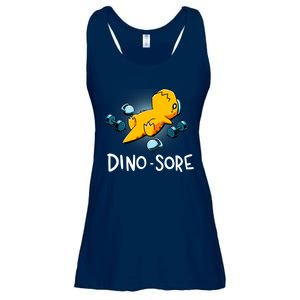 Dino Sore Funny Dinosaur Workout Gym Fitness Lifting Ladies Essential Flowy Tank