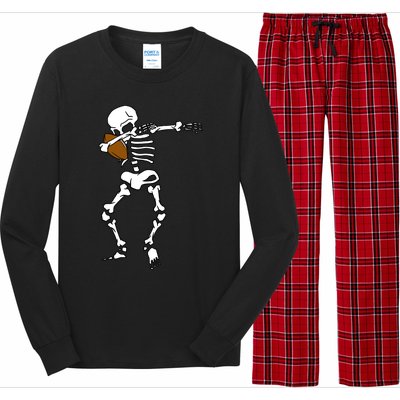 Dabbing Skeleton Football Funny Halloween Dab Costume Gift Great Gift Long Sleeve Pajama Set