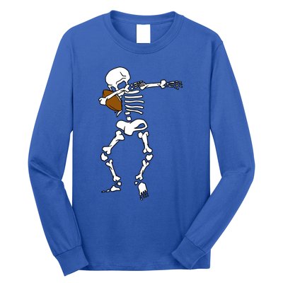 Dabbing Skeleton Football Funny Halloween Dab Costume Gift Great Gift Long Sleeve Shirt