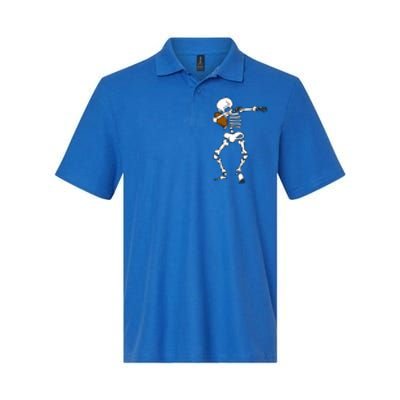 Dabbing Skeleton Football Funny Halloween Dab Costume Gift Great Gift Softstyle Adult Sport Polo