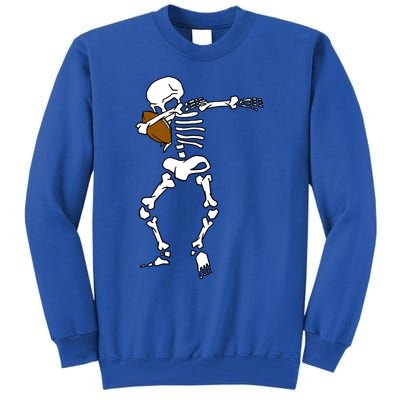 Dabbing Skeleton Football Funny Halloween Dab Costume Gift Great Gift Tall Sweatshirt