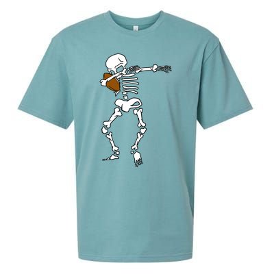 Dabbing Skeleton Football Funny Halloween Dab Costume Gift Great Gift Sueded Cloud Jersey T-Shirt