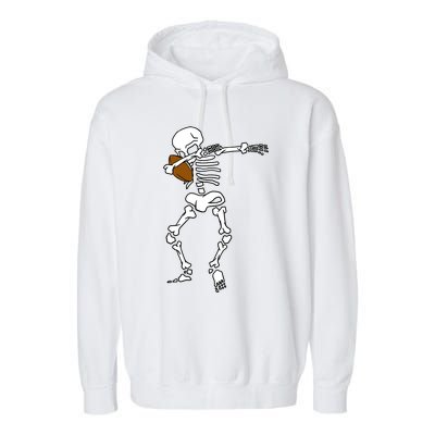 Dabbing Skeleton Football Funny Halloween Dab Costume Gift Great Gift Garment-Dyed Fleece Hoodie