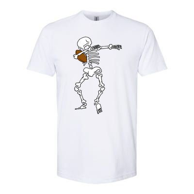 Dabbing Skeleton Football Funny Halloween Dab Costume Gift Great Gift Softstyle CVC T-Shirt