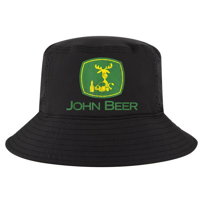 Distressed S Funny Tractor John Beer Deer Farmer Cool Comfort Performance Bucket Hat