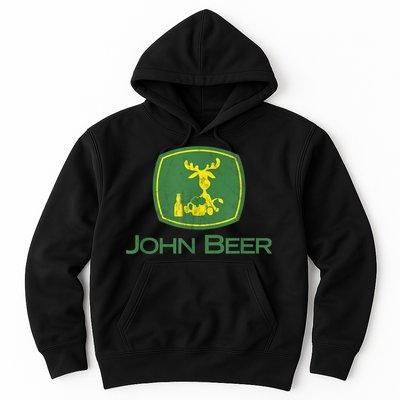 Distressed S Funny Tractor John Beer Deer Farmer Hoodie