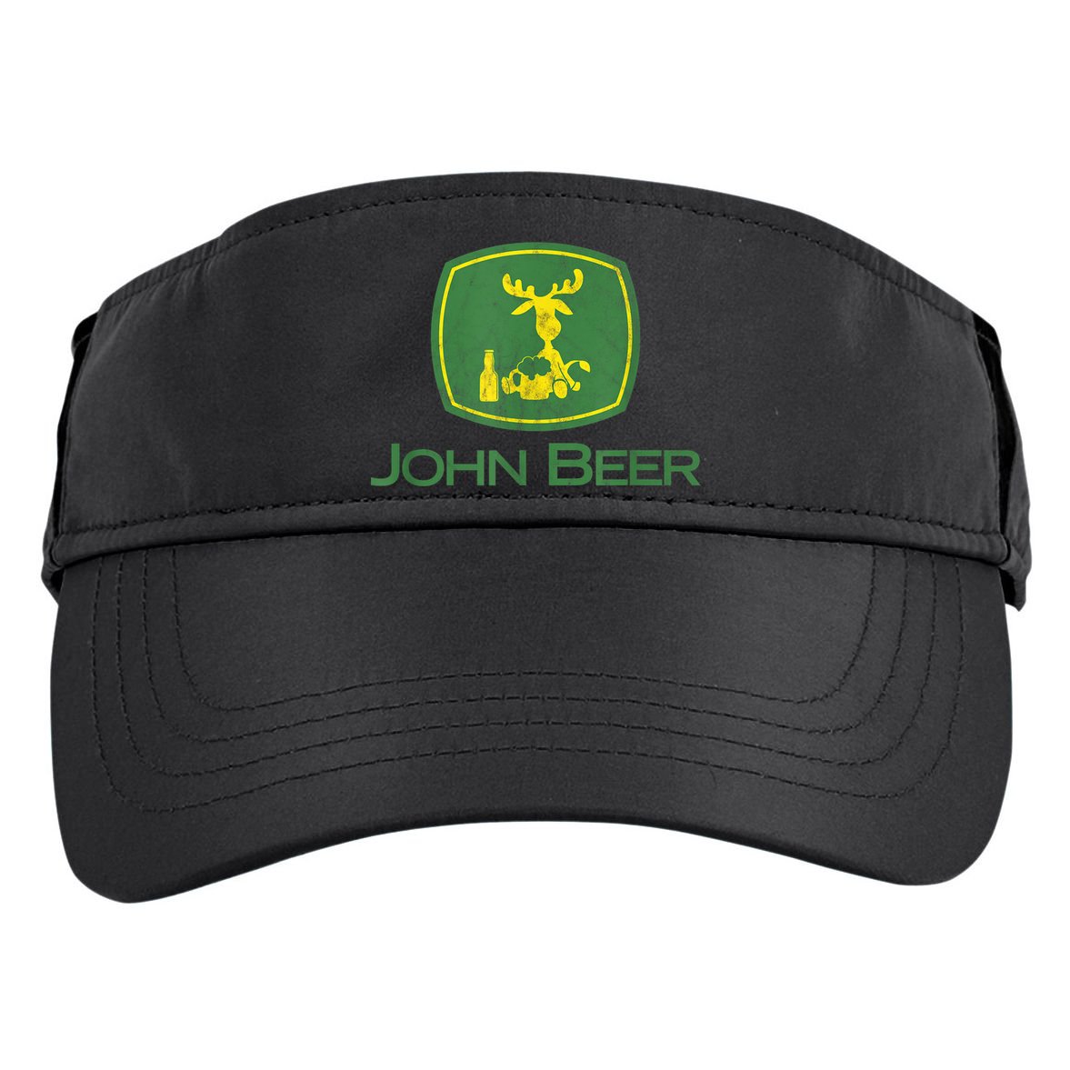 Distressed S Funny Tractor John Beer Deer Farmer Adult Drive Performance Visor