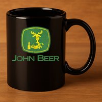 Distressed S Funny Tractor John Beer Deer Farmer 11oz C Handle Ceramic Mug