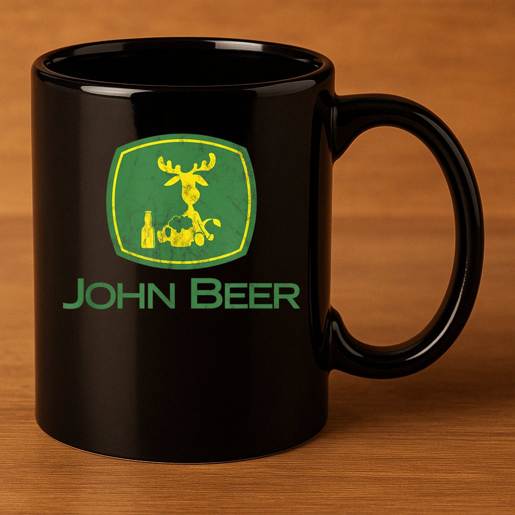 Distressed S Funny Tractor John Beer Deer Farmer 11oz C Handle Ceramic Mug