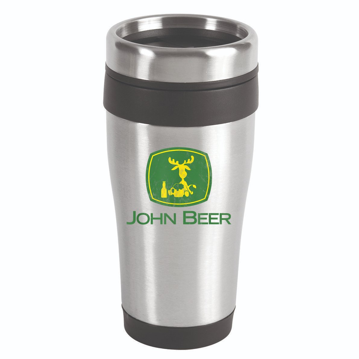 Distressed S Funny Tractor John Beer Deer Farmer 16oz Travel Tumbler