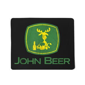 Distressed S Funny Tractor John Beer Deer Farmer Mousepad