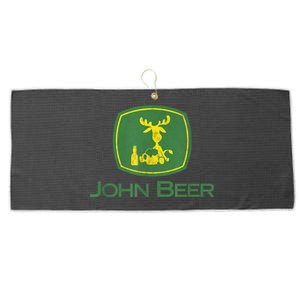 Distressed S Funny Tractor John Beer Deer Farmer Large Microfiber Waffle Golf Towel