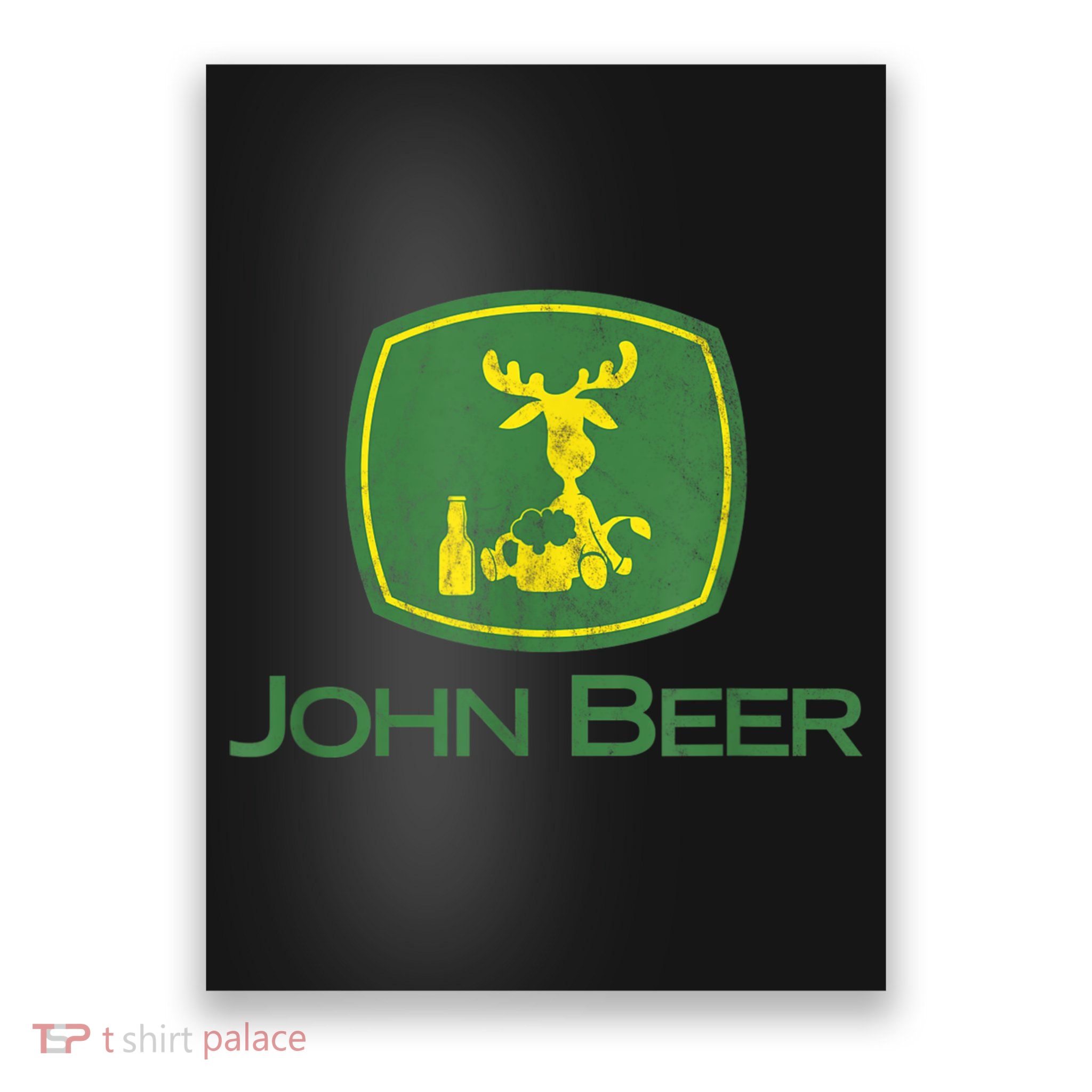 Distressed S Funny Tractor John Beer Deer Farmer Poster