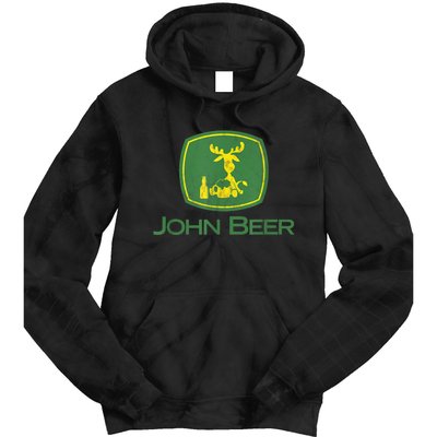 Distressed S Funny Tractor John Beer Deer Farmer Tie Dye Hoodie