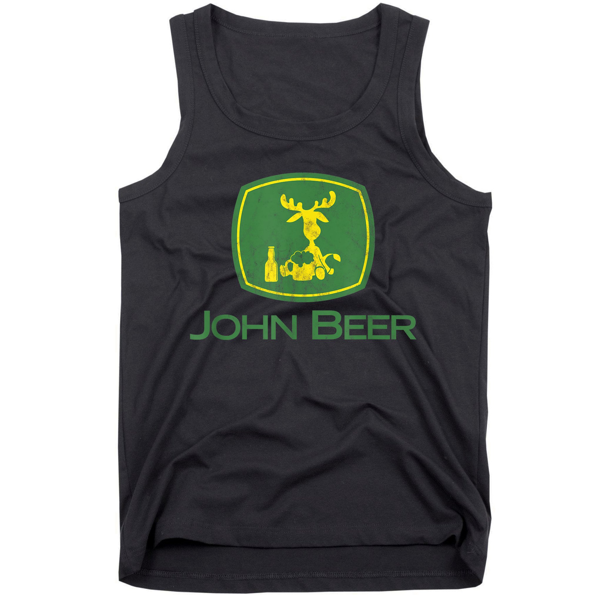 Distressed S Funny Tractor John Beer Deer Farmer Tank Top