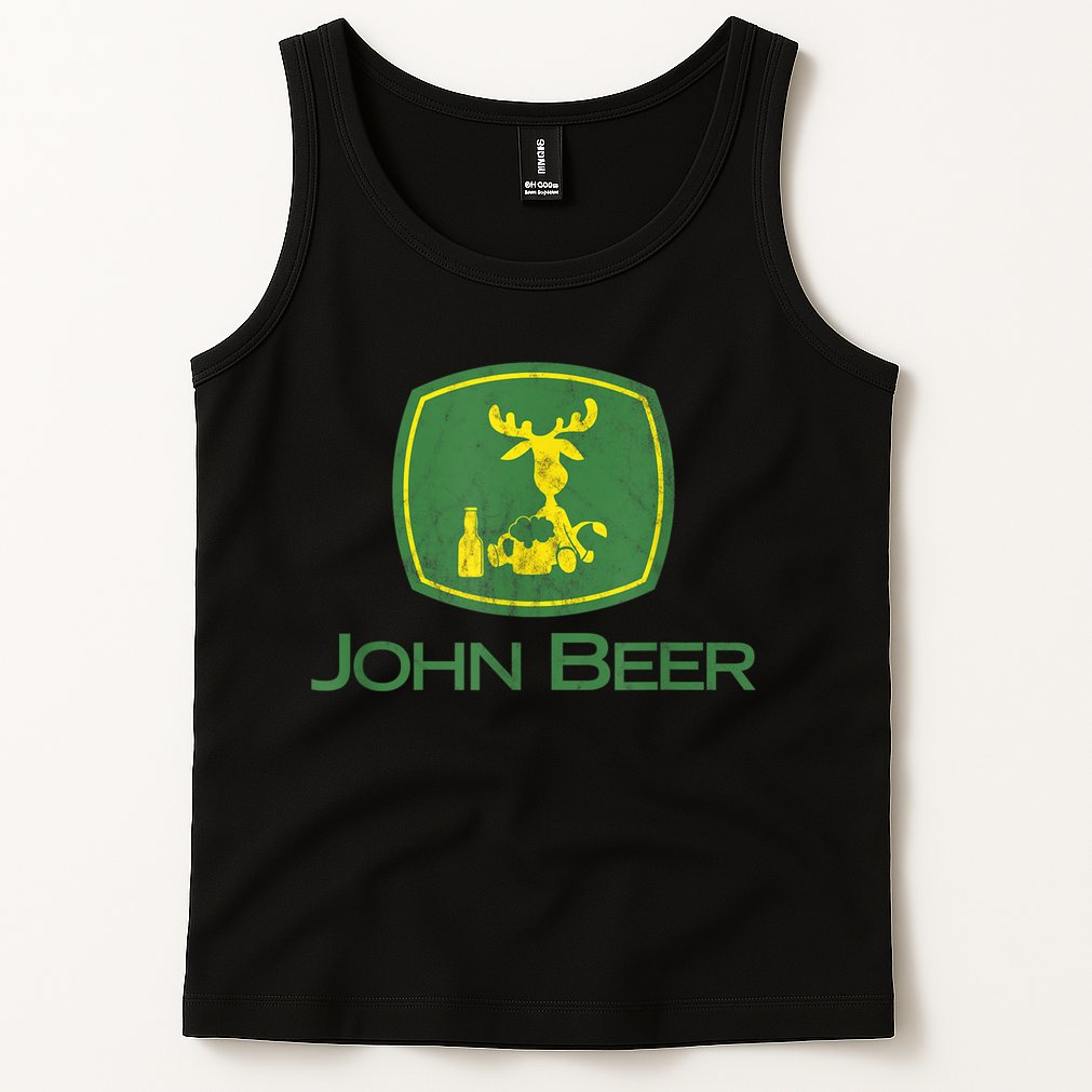 Distressed S Funny Tractor John Beer Deer Farmer Tank Top