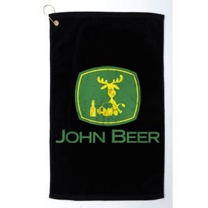 Distressed S Funny Tractor John Beer Deer Farmer Platinum Collection Golf Towel