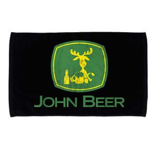 Distressed S Funny Tractor John Beer Deer Farmer Microfiber Hand Towel