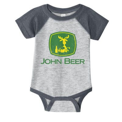 Distressed S Funny Tractor John Beer Deer Farmer Infant Baby Jersey Bodysuit