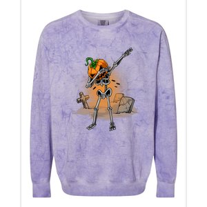 Dabbing Skeleton Funny Gift Pumpkin Dance Pumpkin Dab Halloween Cute Gift Colorblast Crewneck Sweatshirt