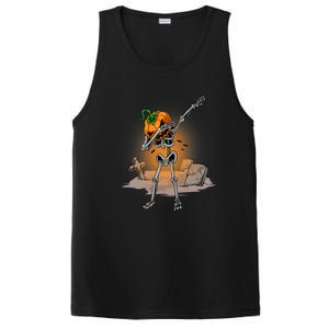 Dabbing Skeleton Funny Gift Pumpkin Dance Pumpkin Dab Halloween Cute Gift PosiCharge Competitor Tank