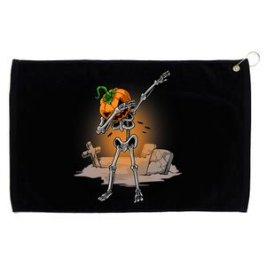 Dabbing Skeleton Funny Gift Pumpkin Dance Pumpkin Dab Halloween Cute Gift Grommeted Golf Towel