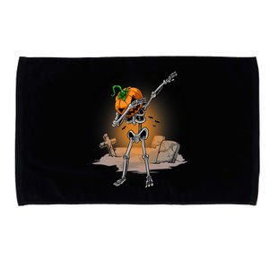 Dabbing Skeleton Funny Gift Pumpkin Dance Pumpkin Dab Halloween Cute Gift Microfiber Hand Towel