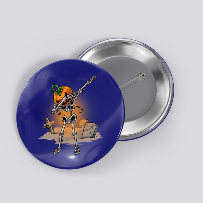 Dabbing Skeleton Funny Gift Pumpkin Dance Pumpkin Dab Halloween Cute Gift Button