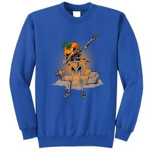 Dabbing Skeleton Funny Gift Pumpkin Dance Pumpkin Dab Halloween Cute Gift Tall Sweatshirt