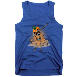 Dabbing Skeleton Funny Gift Pumpkin Dance Pumpkin Dab Halloween Cute Gift Tank Top